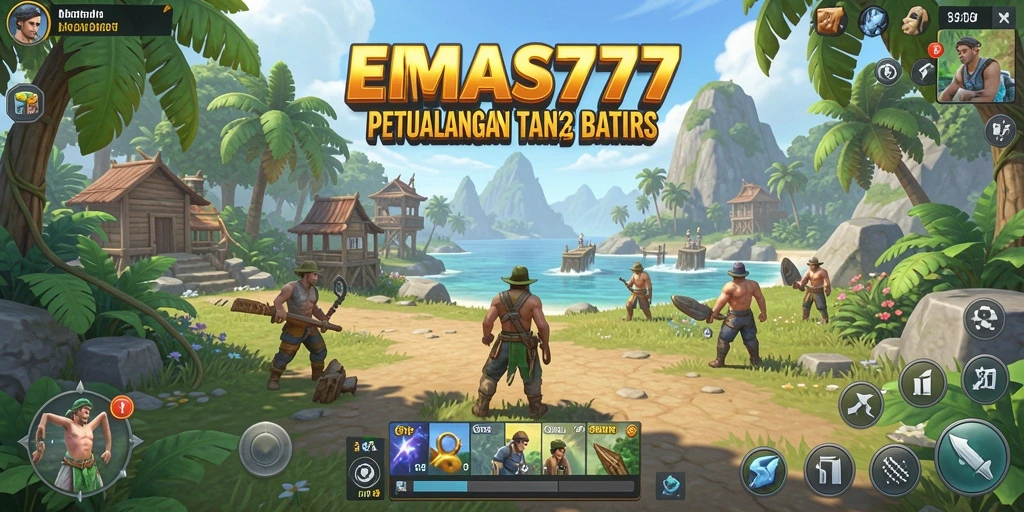 Tampilan gameplay menarik dari EMAS777 dalam dunia terbuka.
