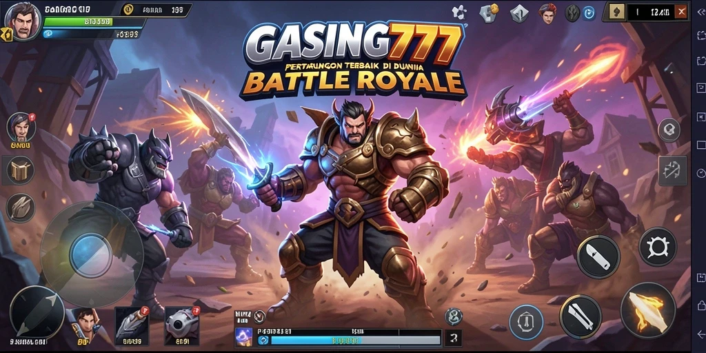 Tangkapan layar menampilkan aksi seru di dalam GASING777 Battle Royale.