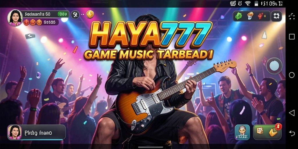 Tampilan antarmuka HAYA777 dengan gameplay musik yang seru.