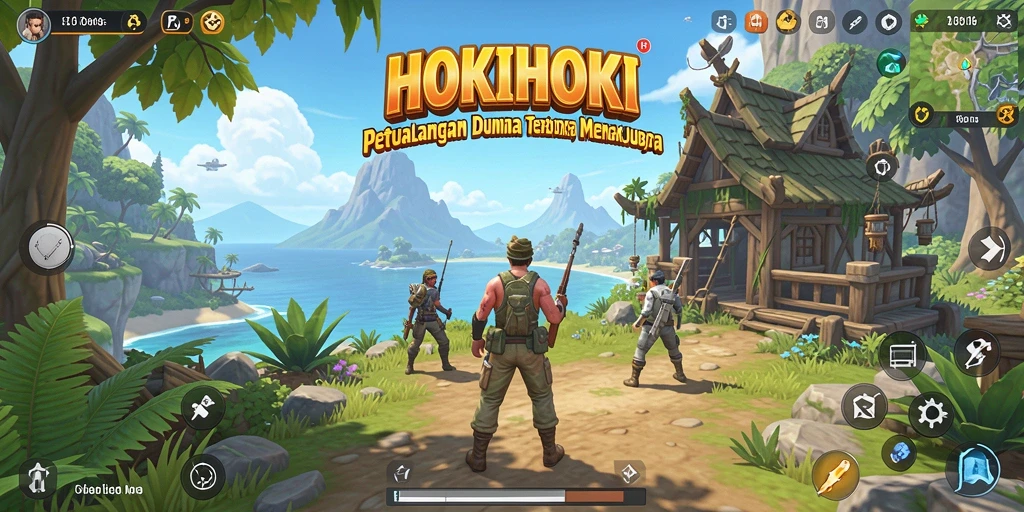 Gameplay HOKIHOKI menampilkan eksplorasi dunia terbuka yang luas dan interaktif.