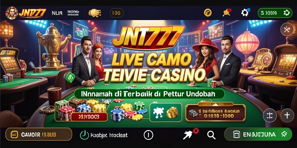 Screenshot JNT777 menampilkan dealer live dalam aksi permainan kasino.
