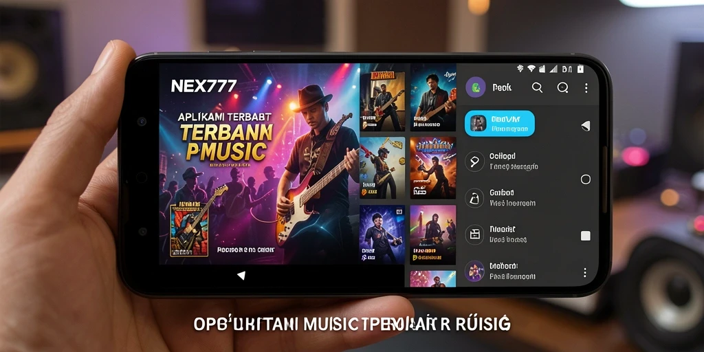 Screenshot NEX777 menampilkan tampilan gameplay musik yang menarik dan interaktif.