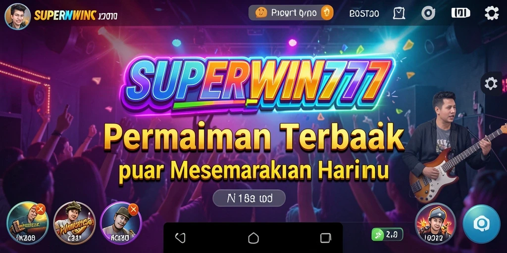 Pengguna sedang beraksi bernyanyi dengan antusias di SUPERWIN777.