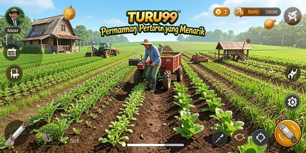 Tampilan gameplay menarik dalam TURU99 dengan berbagai tanaman dan hewan.